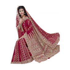 Exquisite Maroon Colored Georgette Sifli Saree With Odhani